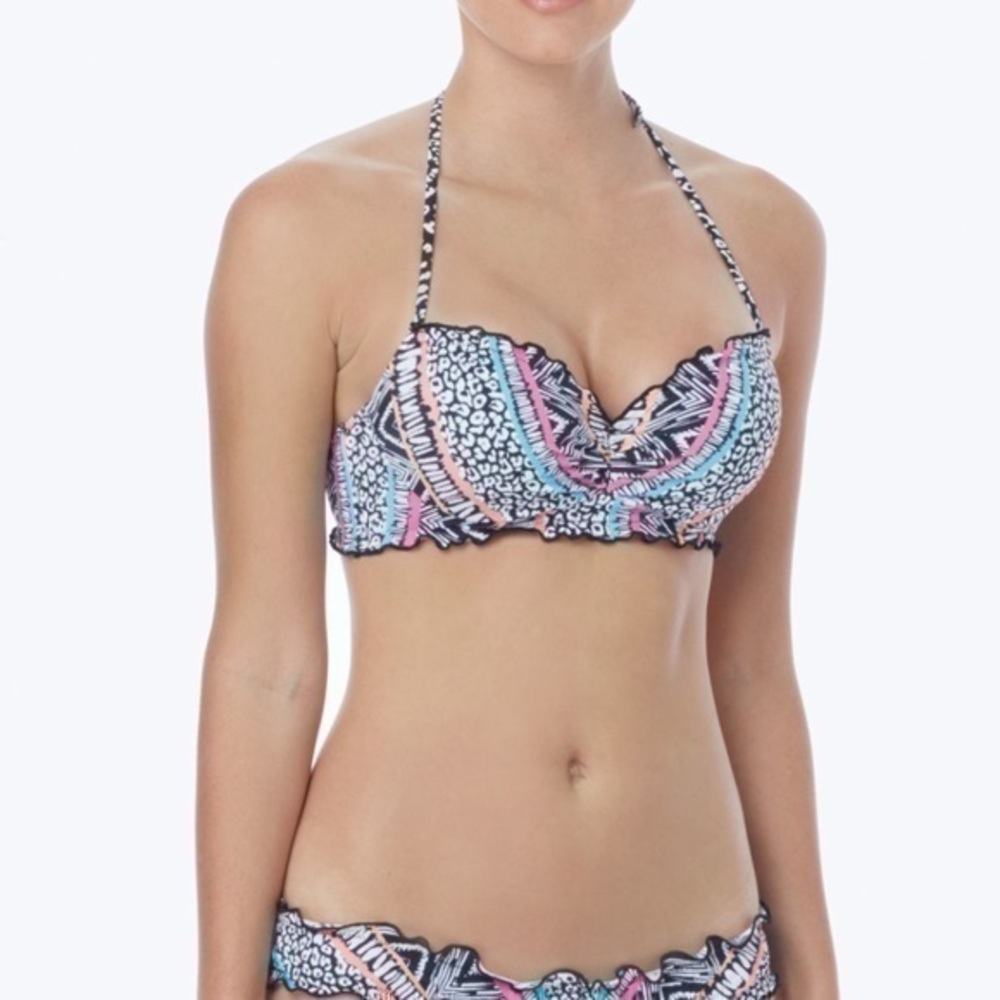 Coco Rave: Mermaid Print Bikini top NWT Size 34C 36C